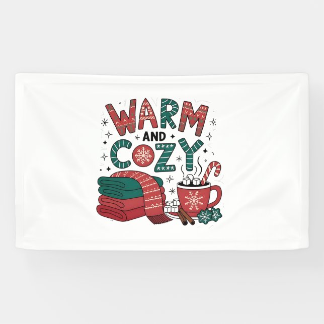 Warm And Cosy Christmas Hot Cocoa Xmas  Banner (Horizontal)