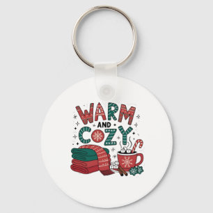 Warm And Cosy Christmas Hot Cocoa Xmas Key Ring