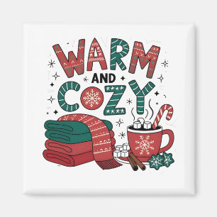 Warm And Cosy Christmas Hot Cocoa Xmas Magnet