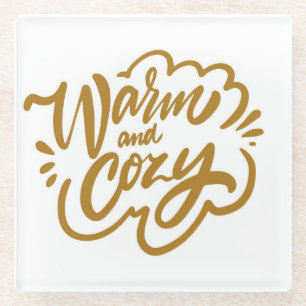 Warm and Cosy Glass Coaster