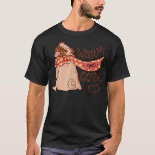 Warm And Cosy Pug Puggle Dog Owner Puppy Pet Dog L T-Shirt