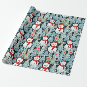 Warm and Cosy Snowman on a Winter Day Christmas Wrapping Paper