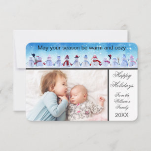 Warm and Cosy Snowmen - 3x5 Christmas Card