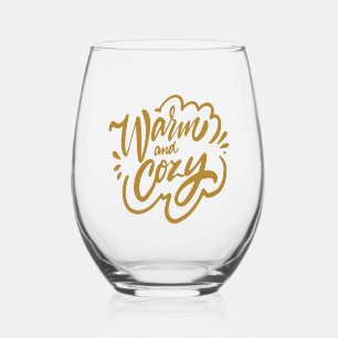 Warm and Cosy Stemless Wine Glass