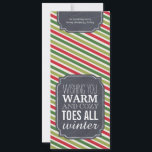 "Warm and Cosy Toes" - Gift tag for wrapping socks Holiday Card<br><div class="desc">"Warm and Cosy Toes" - Gift tag for wrapping socks - I saw this cute idea on Pinterest and thought it would be fun to make a variety of sock tags for people who don't have the time to print and create them. Simply wrap a cute pair of socks in...</div>