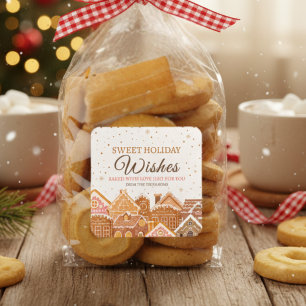 Warm and Cozy Gingerbread House Baked With Love Square Sticker
