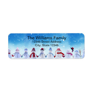 Warm and Cozy Snowmen - Return Address Label