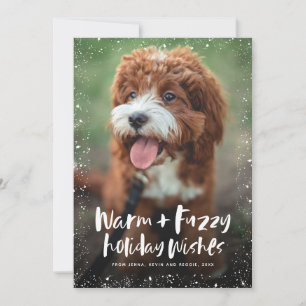 Warm and fuzzy holiday wishes pet Christmas card