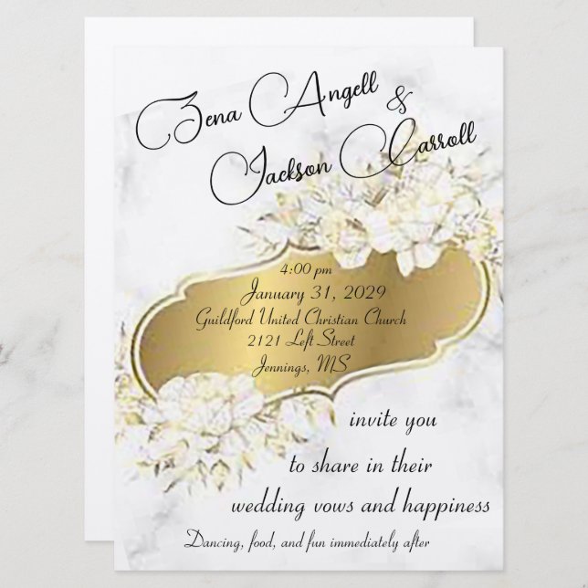 Warm and Inviting Wedding Invitation (Front/Back)