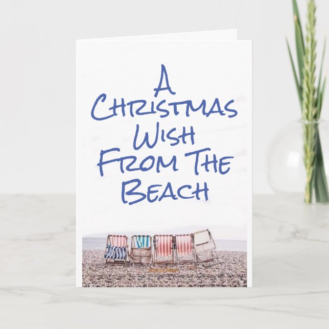 **WARM AND SUNNY BEACH CHRISTMAS WISHES** HOLIDAY CARD (Front)