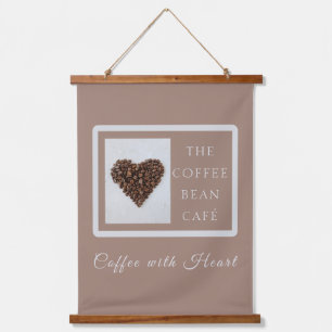 Warm Artisan Coffee Shop Business Branding Hanging Tapestry