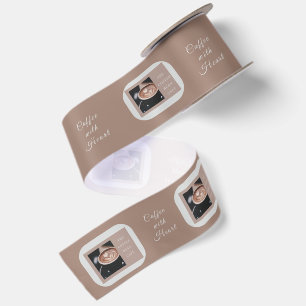 Warm Artisan Coffee Shop Business Branding Satin Ribbon