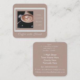 Warm Artisan Coffee Shop Business Branding Square Business Card