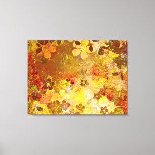 Warm autumn abstract painting canvas print