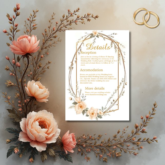 Warm Autumn Botanical Florals wreath Enclosure Card (Creator Uploaded)