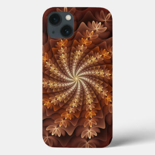 Warm Autumn Colors, Modern Abstract Fractal Art iPhone 13 Case