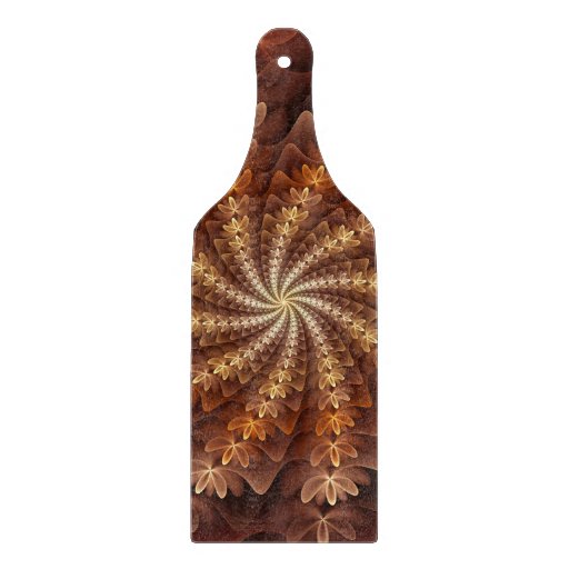 Image of Warm Autumn Colours, Modern Abstract Fractal Art Cutting Board