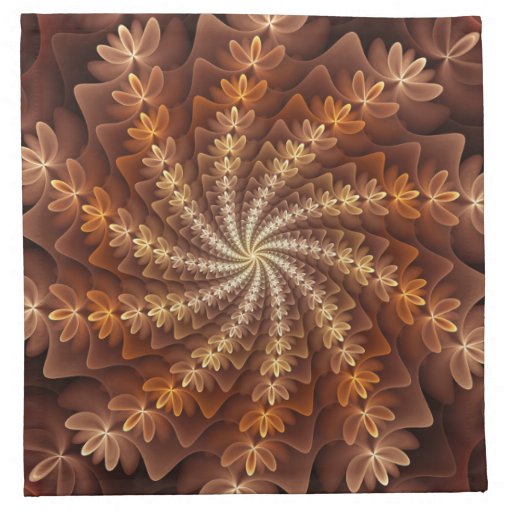 Image of Warm Autumn Colours, Modern Abstract Fractal Art Napkin