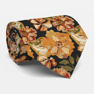 Warm Autumn Floral Abstract Vintage Wedding Tie
