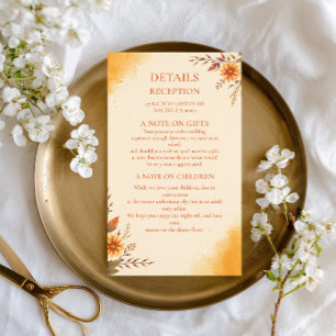 Warm Autumn Floral Elegant Enclosure Card