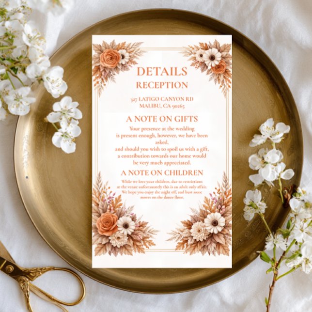 Warm Autumn Floral Information Enclosure Card (Creator Uploaded)