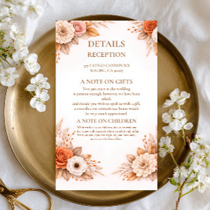 Warm Autumn Floral Information Enclosure Card