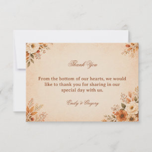 Warm Autumn Floral Thank You Card