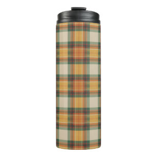 Warm Autumn Harvest Tartan Plaid Pattern Thermal Tumbler