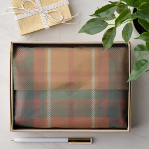 Warm Autumn Harvest Tartan Plaid Pattern Tissue Paper