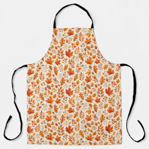 Warm Autumn Leaves Seamless Pattern Apron