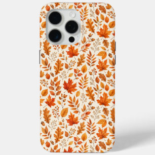 Warm Autumn Leaves Seamless Pattern iPhone 15 Pro Max Case