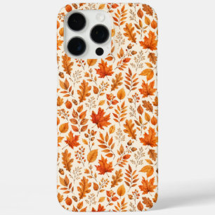 Warm Autumn Leaves Seamless Pattern iPhone 16 Pro Max Case