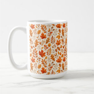 Warm Autumn Leaves Seamless Pattern Coffee Mug