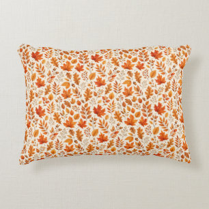 Warm Autumn Leaves Seamless Pattern Decorative Cushion