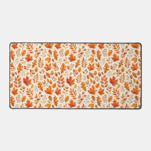 Warm Autumn Leaves Seamless Pattern Desk Mat