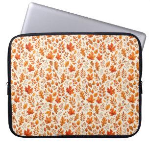 Warm Autumn Leaves Seamless Pattern Laptop Sleeve