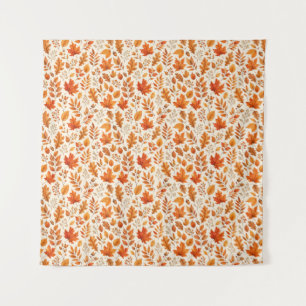 Warm Autumn Leaves Seamless Pattern Tapestry