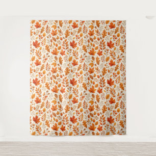 Warm Autumn Leaves Seamless Pattern Tapestry