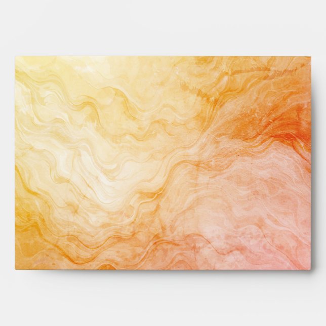 Warm Autumn Marble Wedding Envelope (Front)