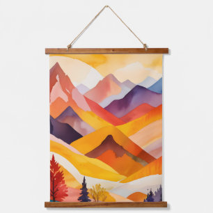 Warm Autumn Mountains Hanging Tapestry