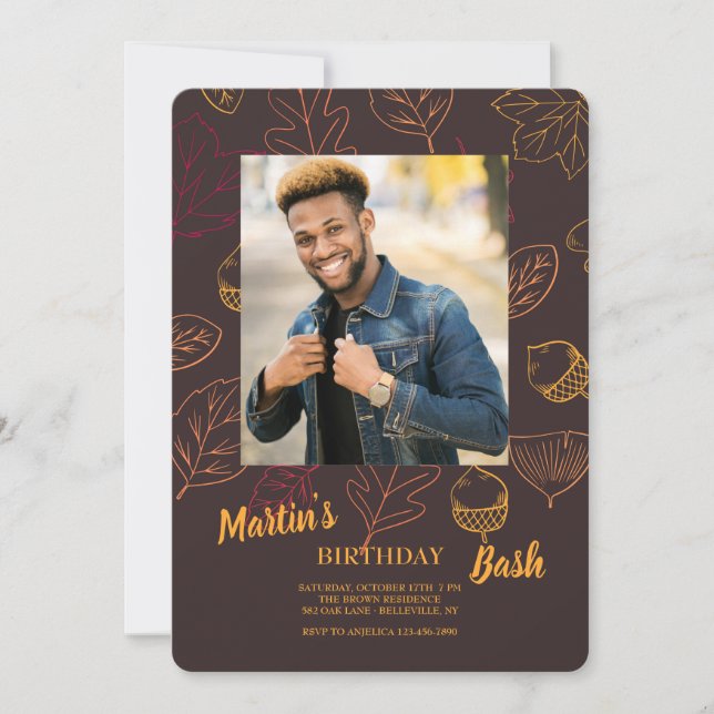 Warm Autumn Photo Invitation (Front)