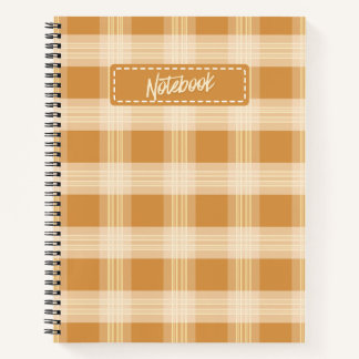 Warm Autumn Plaid Notebook Cozy Check Pattern Jour