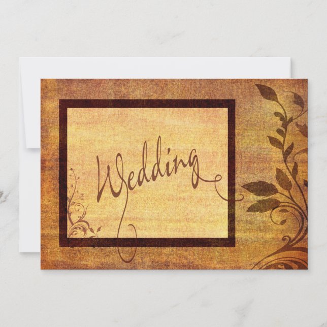 Warm Autumn Romance Affordable Wedding 5 x 7 Invitation (Front)