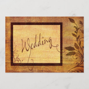 Warm Autumn Romance Affordable Wedding 5 x 7 Invitation