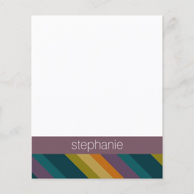 Warm Autumn Striped Pattern Custom Name (Front)