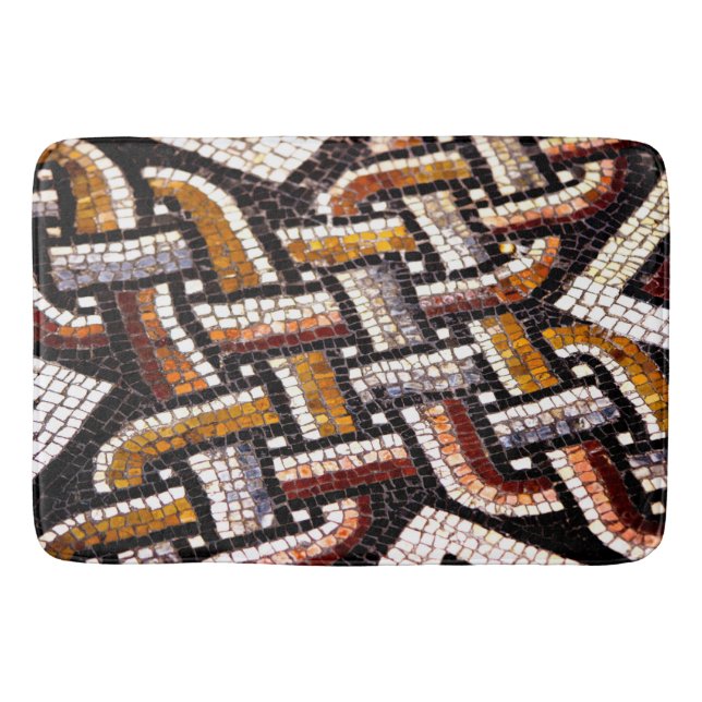 Warm Autumn Toned Roman Tile Mosaic Bath Mat (Front)