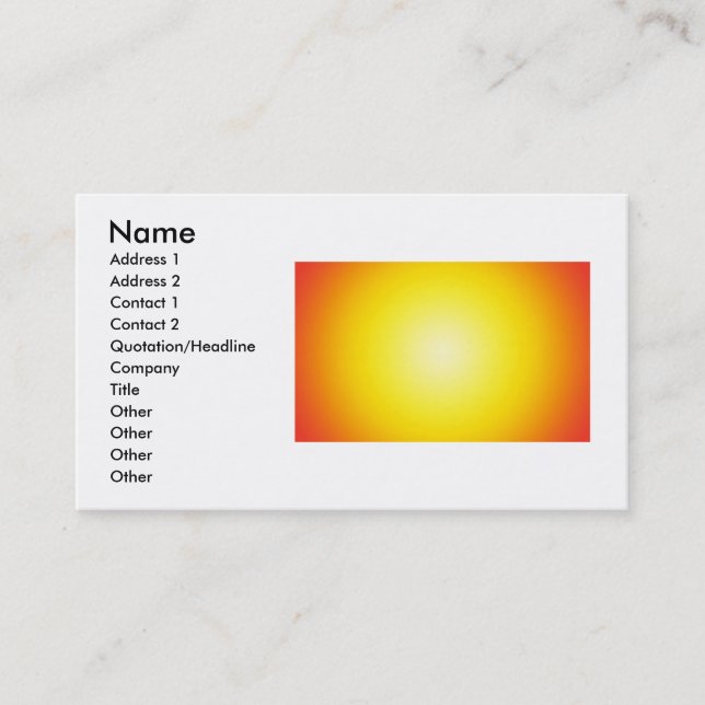 Warm Background Business Card (Front)