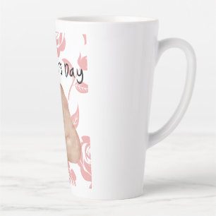 Warm Bear Hug with Pink Flower Love Latte Mug