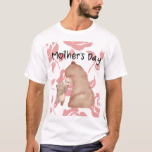 Warm Bear Hug with Pink Flower Love