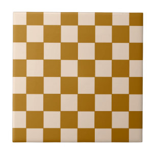 Warm Beige Chequerboard Pattern Tile